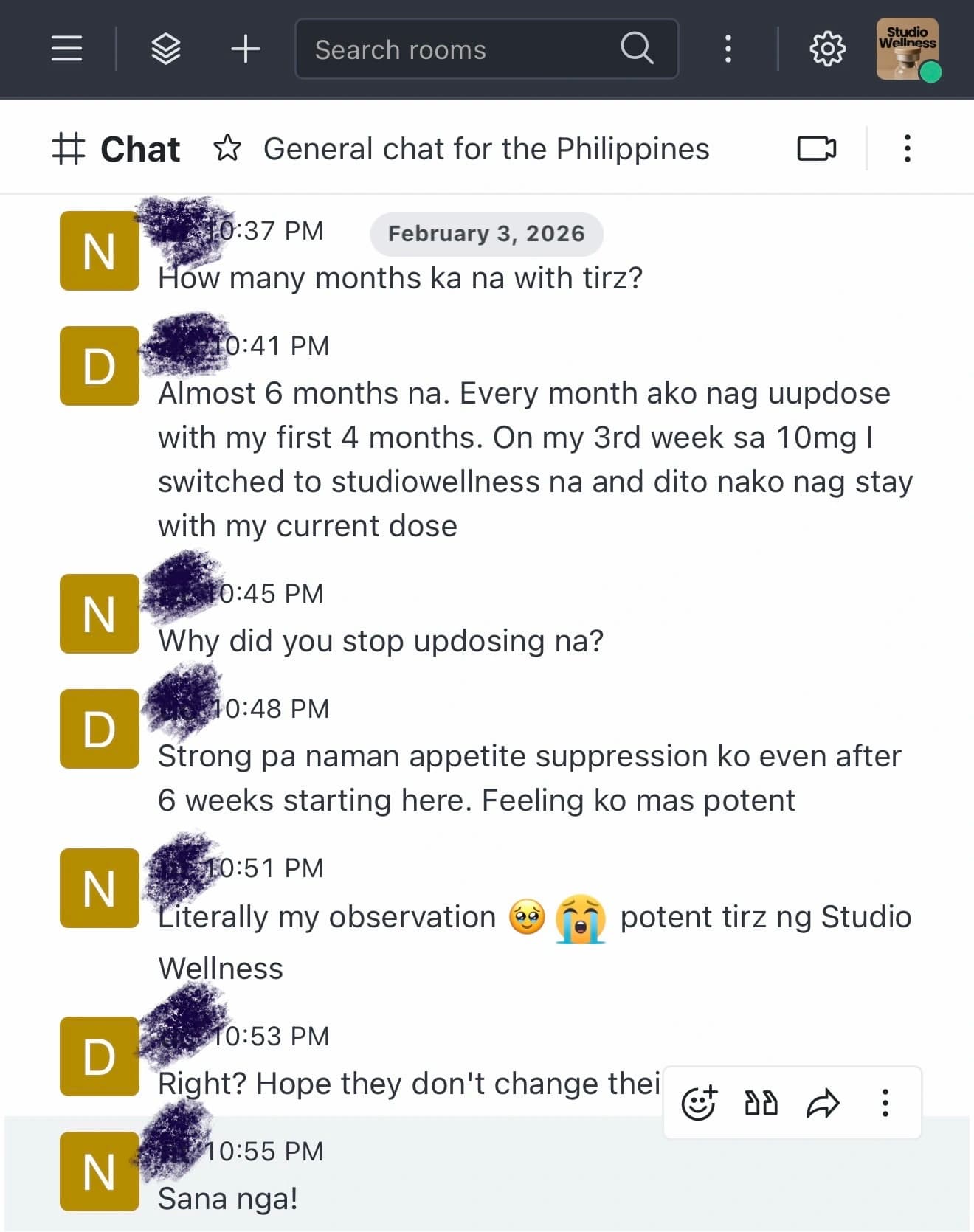 Support group member 1